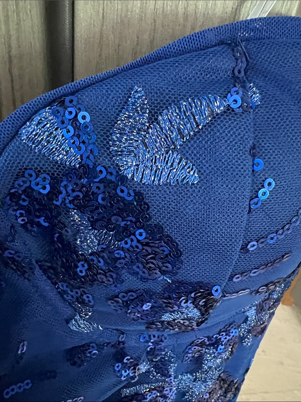 NWT LULU'S Confident Sensation sequin blue mesh bustier maxi dress S - Picture 9 of 10